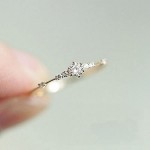 ZoePets Exquisite Ladies Rings Small Diamonds Simple Style Women Engagement Rings